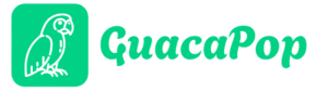 Logo de GuacaPop imagen estilizada de una guacamaya